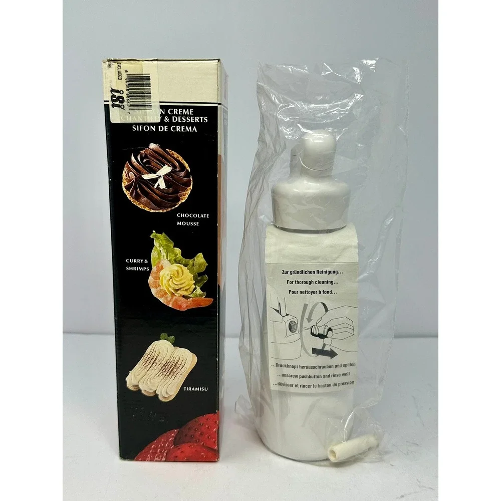 NEW! iSi Dessertprofi Supreme White Whipped Cream Dessert Maker 6611 Austria B2